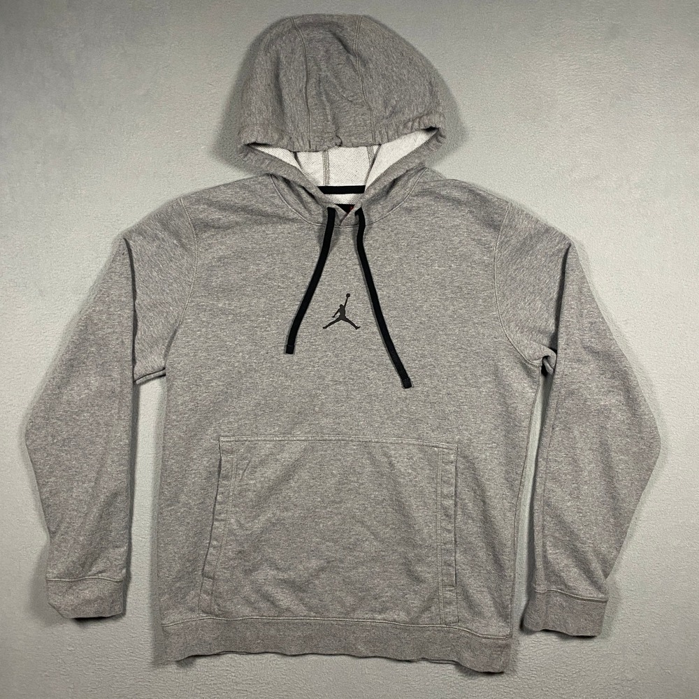 Jordan Hoodie Mens Small Gray DA9860-091 Jumpman Dri-FIT Pullover Sweatshirt